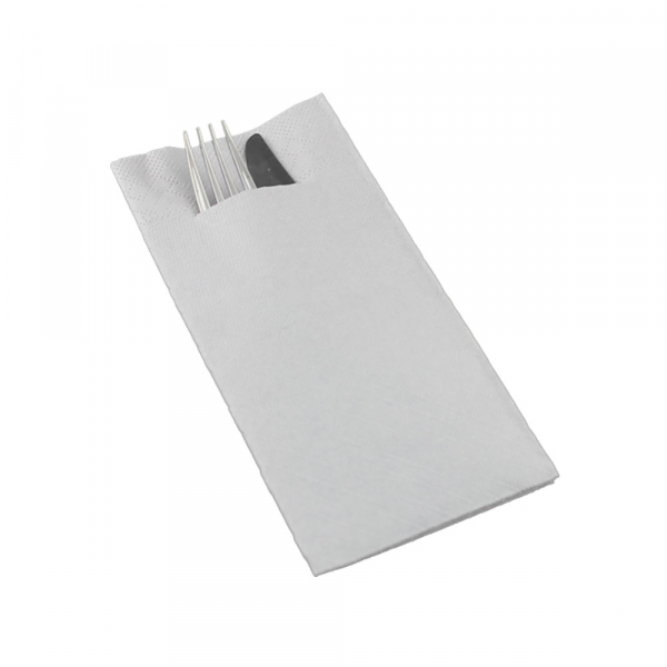 Bestecktaschen grau 40x40 cm  1/8 Falz 4-lagig (75 Stk.)